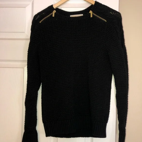 🖤 Michael by Michael Kors double zipper long sleeve black sweater - Picture 1 of 5